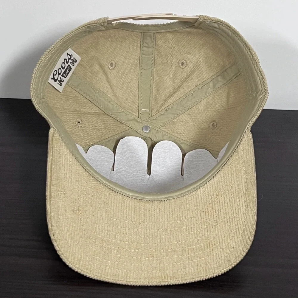 Coors Beer Corduroy Snapback Hat Cap Beige Tan Adjustable Golden Colorado NEW!!! - Picture 7 of 10